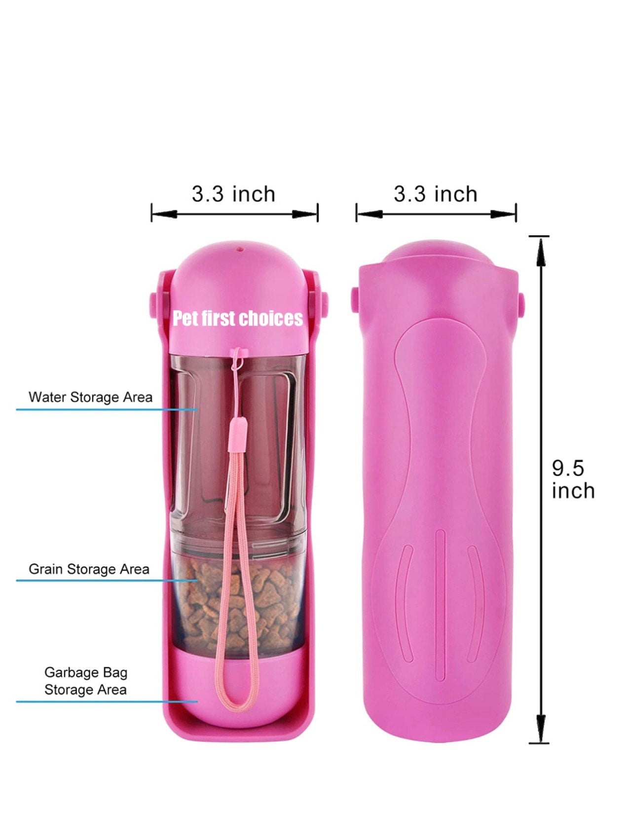 4 In 1 Portable Water Bottle & Food Dispenser